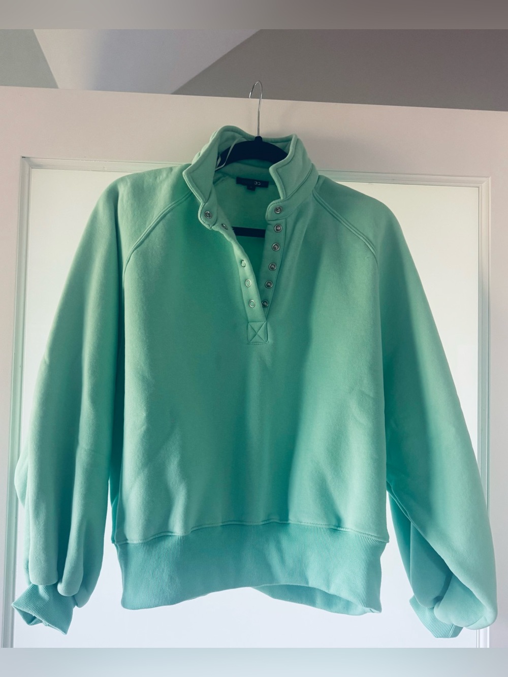 Papermoon Seafoam Green Snap-Front Pullover